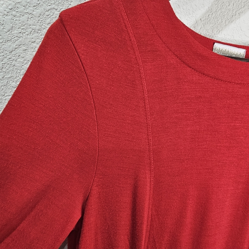 Coldwater Creek Red Long-sleeve Maxi Dress Small - Picture 5 of 7